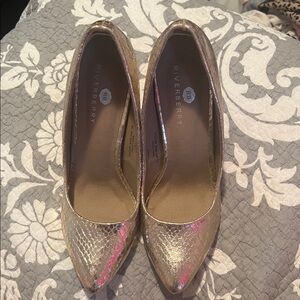 Zara Metallic Gold Heels